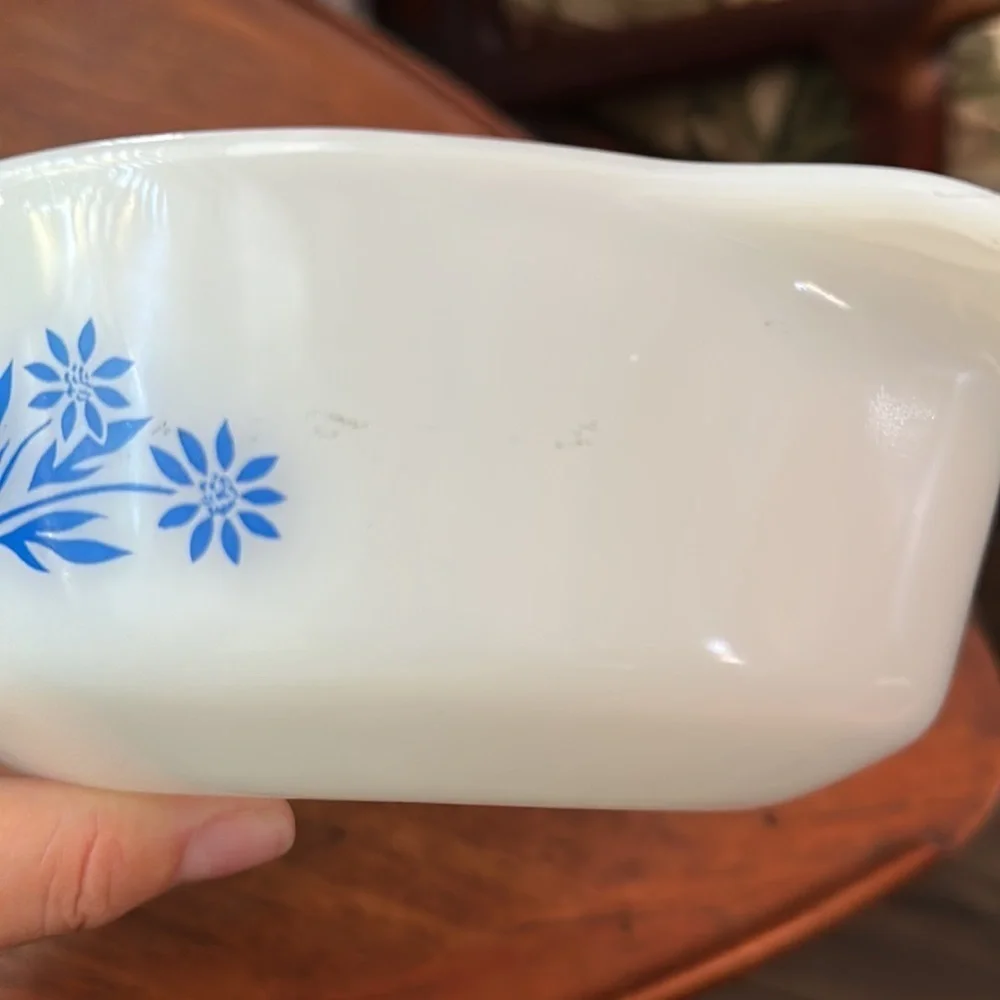 Fire King casserole dish 1 qt Vintage Cornflower